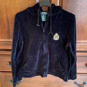 Lauren by Ralph Lauren velvety zip up hoodie